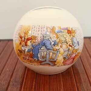 Vintage Royal Doulton Bunnykins Ceramic Piggy Bank Celebrate Your Christ…